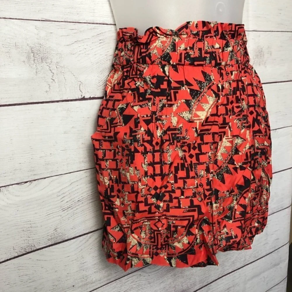 Dolce Vita Red‎ Macie Aztec Printed Soft Shorts Elastic Waist M
